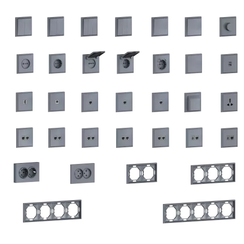 Рамка Podium 3-я, цвет сталь, серия S08 Donel