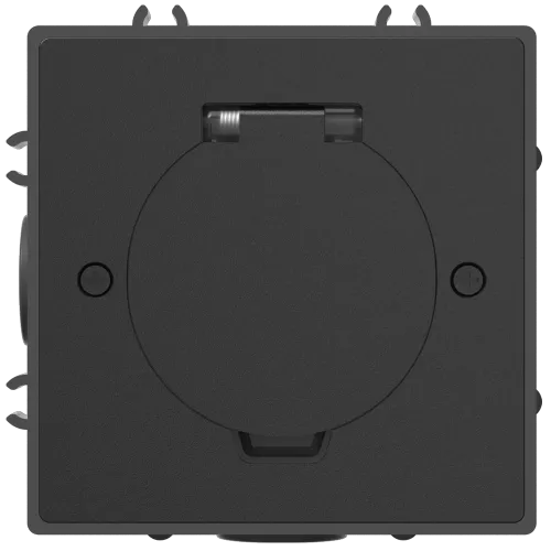 Лючок для электроустановочных изделий стандарта 45х45, установка 1 модуля 45х45мм, IP44, квадратный, с круглой крышкой, БЕЗ установочного набора, цвет антрацит