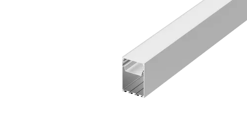 Накладной/подвесной алюминиевый профиль, сечение 50х75мм, длина 2 метра, в комплекте матовый экран, 2 торцевые заглушки, цвет белый
