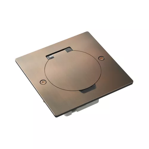 Лючок для электроустановочных изделий стандарта 45х45, установка 1 модуля 45х45мм, IP44, квадратный, с круглой крышкой, БЕЗ установочного набора, цвет красная медь