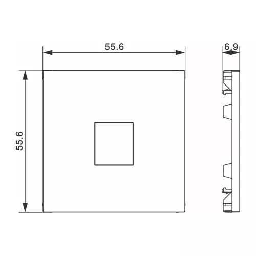Накладка на 1 выход для розеток RJ11, RJ45 и TV/SAT, цвет матовый титан, серия A07 Donel