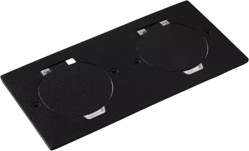 Лючок для электроустановочных изделий стандарта 45х45, установка 2 модулей 45х45мм, IP44, с круглой крышкой, БЕЗ установочного набора, цвет антрацит