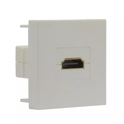 Разъём HDMI для передачи данных, 2 модуля, 45х45мм, цвет белый