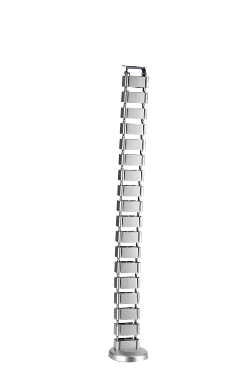 Пластиковый органайзер вертикальный SquareDesign для декоративной укладки проводов, длина 0,792 метра, цвет серебро