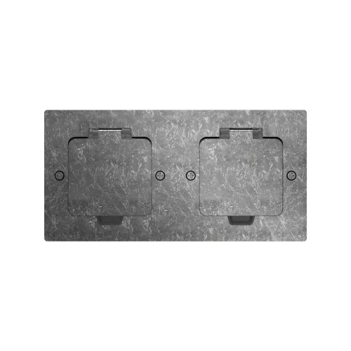 Лючок для электроустановочных изделий стандарта 45х45, установка 2 модулей 45х45мм, IP44, с квадратной крышкой, БЕЗ установочного набора, цвет оцинкованная сталь