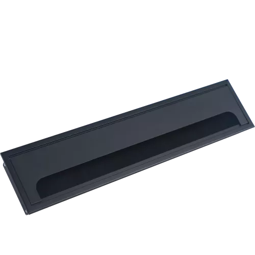 Кабельный вывод для установки в столешницу, размер 350х80 мм, цвет черный