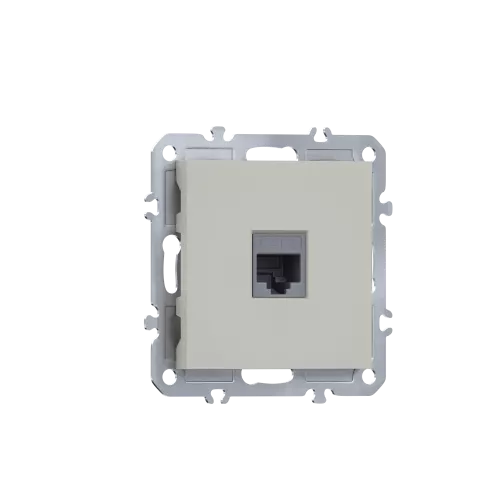 Розетка RJ45 cat.6, компьютерная на 1 выход, цвет матовый кашемир, серия A07 Donel