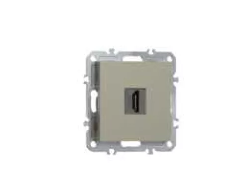 Розетка с разъёмом HDMI 2.0a черный, цвет шампань, серия A07 Donel