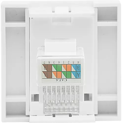 Розетка компьютерная RJ45 кат.6 UTP, 2 модуля, 45х45мм, цвет белый