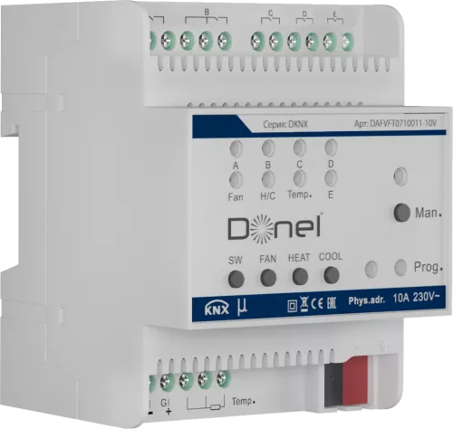 KNX контроллер фанкойла 0-10V