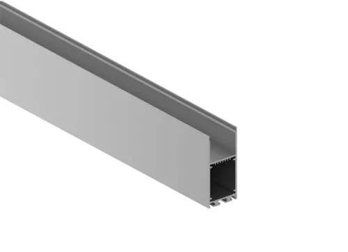 Накладной/подвесной алюминиевый профиль, сечение 32,2х71,5мм, длина 2 метра, цвет анодированный алюминий
