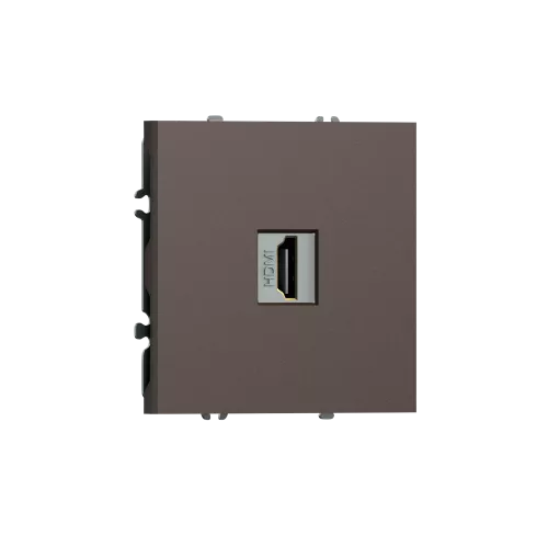 Розетка с разъёмом HDMI 2.0a черный, цвет мокко, серия S08 Donel
