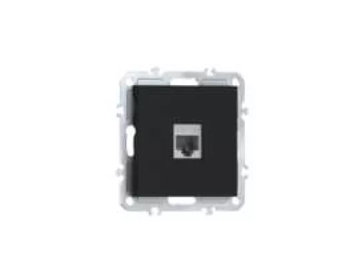 Розетка RJ45 cat.5, компьютерная на 1 выход, цвет матовый карбон, серия A07 Donel