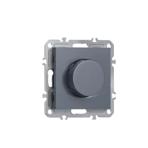 Светорегулятор поворотный Triac LED 100Вт, активная нагрузка 300Вт, цвет сталь, серия A07 Donel