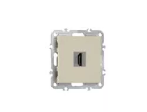 Розетка с разъёмом HDMI 2.0a черный, цвет матовый кремовый, серия A07 Donel
