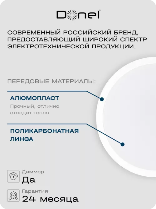 Светодиодная лампа MR16 GU10 7Вт 220В 4000K 560Лм Ra>80 110° D50хH55мм Dim, работает со светорегулятором Triac