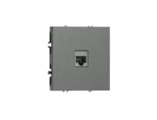 Розетка RJ45 cat.6, компьютерная на 1 выход, цвет матовый титан, серия S08 Donel