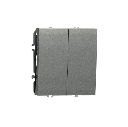 Кнопочный выключатель 2-клавишный, 2н.о. 10A 250В, цвет матовый титан, серия S08 Donel