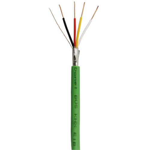 Кабель 2x2x0,8 для EIB/KNX, EIB-Y(ST)Y, PVC, зелёный, бухта 100 метров, цена за бухту 100 метров.
