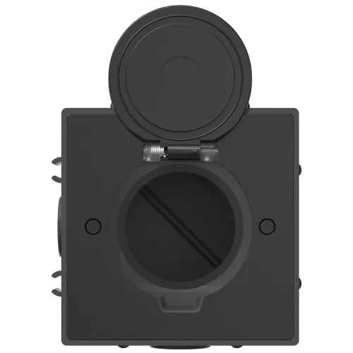 Лючок для электроустановочных изделий стандарта 45х45, установка 1 модуля 45х45мм, IP44, квадратный, с круглой крышкой, БЕЗ установочного набора, цвет антрацит