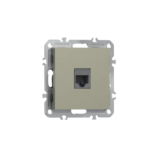 Розетка RJ11, телефонная на 1 выход, цвет шампань, серия A07 Donel
