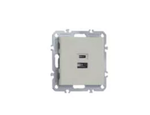 USB-зарядка типа A+С 3100мA 20Вт, цвет матовый кашемир, серия A07 Donel