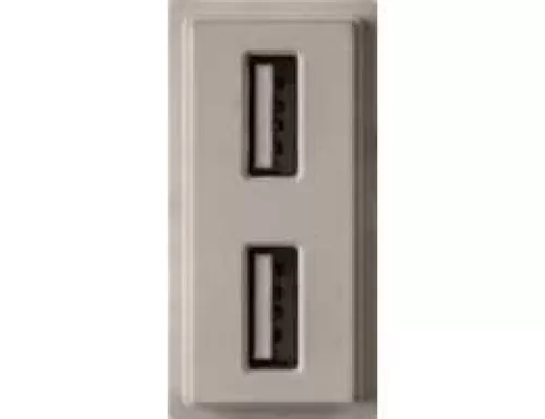 Зарядное устройство USB Стандарты А-А 5V 2100мА 1 модуль, песочный