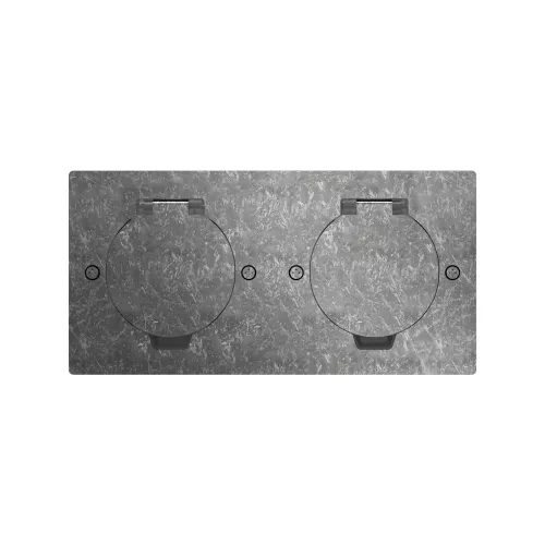 Лючок для электроустановочных изделий стандарта 45х45, установка 2 модулей 45х45мм, IP44, с круглой крышкой, БЕЗ установочного набора, цвет оцинкованная сталь