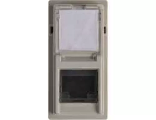 Розетка компьютерная RJ45 cat5e UTP 1 модуль, песочный