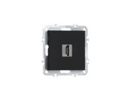 Розетка с разъёмом HDMI 2.0a черный, цвет матовый карбон, серия A07 Donel