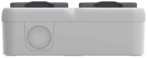 Розетка Schuko с заземлением двойная со шторками с крышкой накладная 16А 250В IP55 на винтах, цвет серый, серия W55 Donel