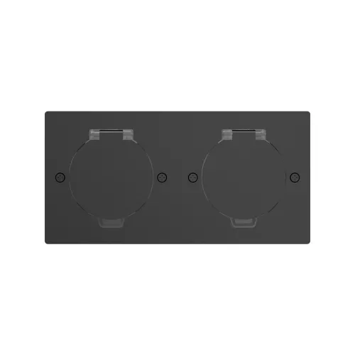 Лючок для электроустановочных изделий стандарта 45х45, установка 2 модулей 45х45мм, IP44, с круглой крышкой, БЕЗ установочного набора, цвет антрацит