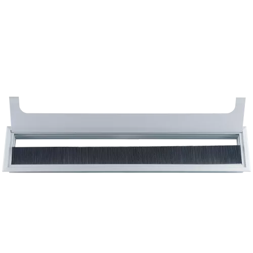 Кабельный вывод для установки в столешницу, размер 400х80 мм, цвет серебро