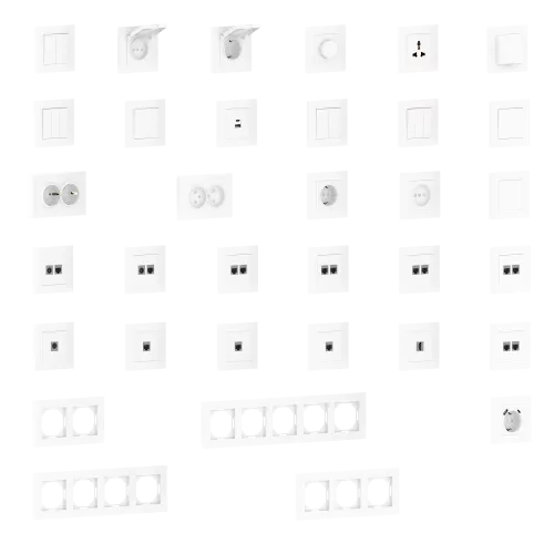 Рамка 4-я, цвет глянцевый белый, серия A07 Donel