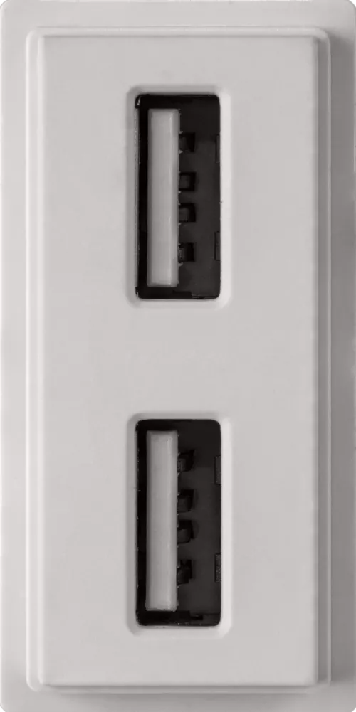 Зарядное устройство USB Стандарты А-А 5V 2100мА 1 модуль, серый