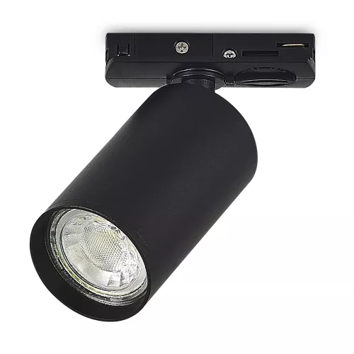 Светильник для однофазного шинопровода под LED-лампу с цоколем GU10, D52хH90мм, поворотный, IP20, без лампы, цвет - черный