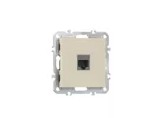 Розетка RJ45 cat.6, компьютерная на 1 выход, цвет матовый кремовый, серия A07 Donel