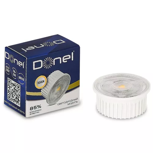 Светодиодный модуль MR16 7Вт 220В 3000K 600Лм Ra>80 38° D50хH22мм, цвет корпуса - белый