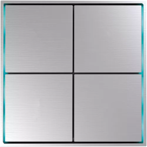 KNX cенсорный кнопочный модуль на 4/8 групп, цвет глянцевое серебро