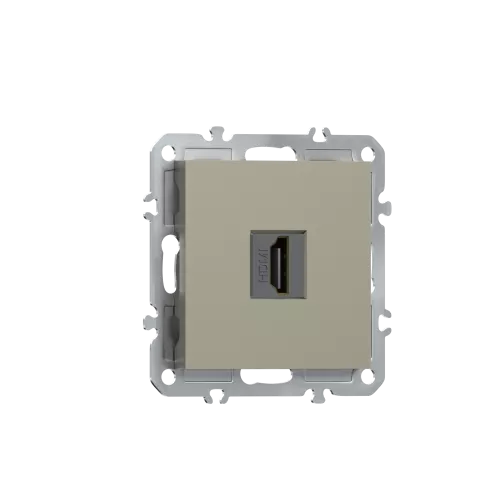 Розетка с разъёмом HDMI 2.0a черный, цвет шампань, серия A07 Donel
