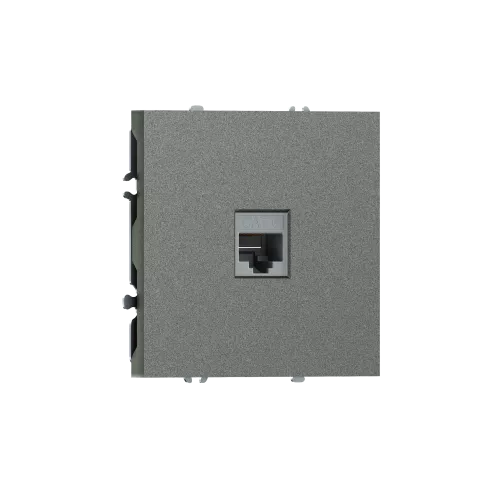 Розетка RJ45 cat.6, компьютерная на 1 выход, цвет матовый титан, серия S08 Donel