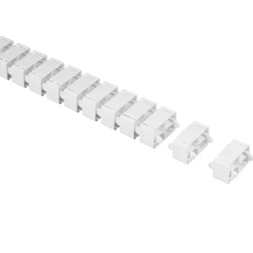 Пластиковый органайзер вертикальный SquareDesign для декоративной укладки проводов, длина 0,792 метра, цвет белый