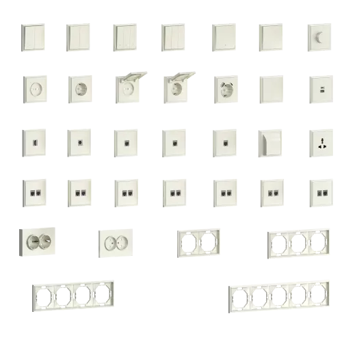 Накладка для розетки Schuko с зарядным устройством USB A+C, со шторками 16A 250В, слоновая кость, серия S08