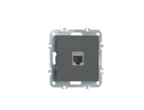 Розетка RJ45 cat.5, компьютерная на 1 выход, цвет матовый титан, серия A07 Donel