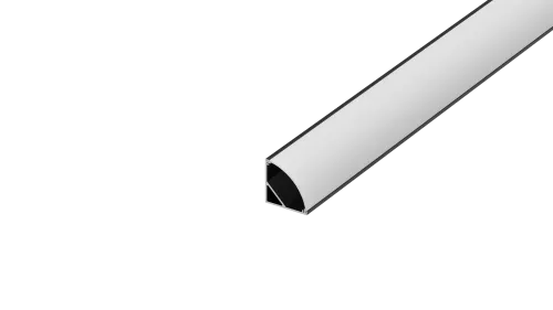 Угловой алюминиевый профиль, сечение 15,8х15,8мм, длина 2 метра, в комплекте матовый экран, 4 торцевые заглушки, 4 крепежа, цвет черный