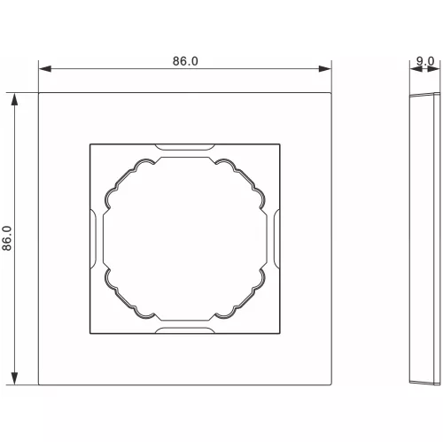 Рамка 1-я, цвет матовый серый, серия A07 Donel