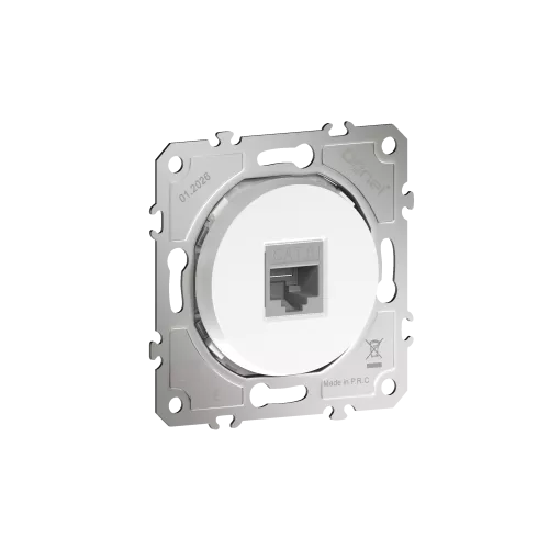 Розетка компьютерная RJ45 cat.6 на 1 порт, цвет матовый белый, серия D16, Donel
